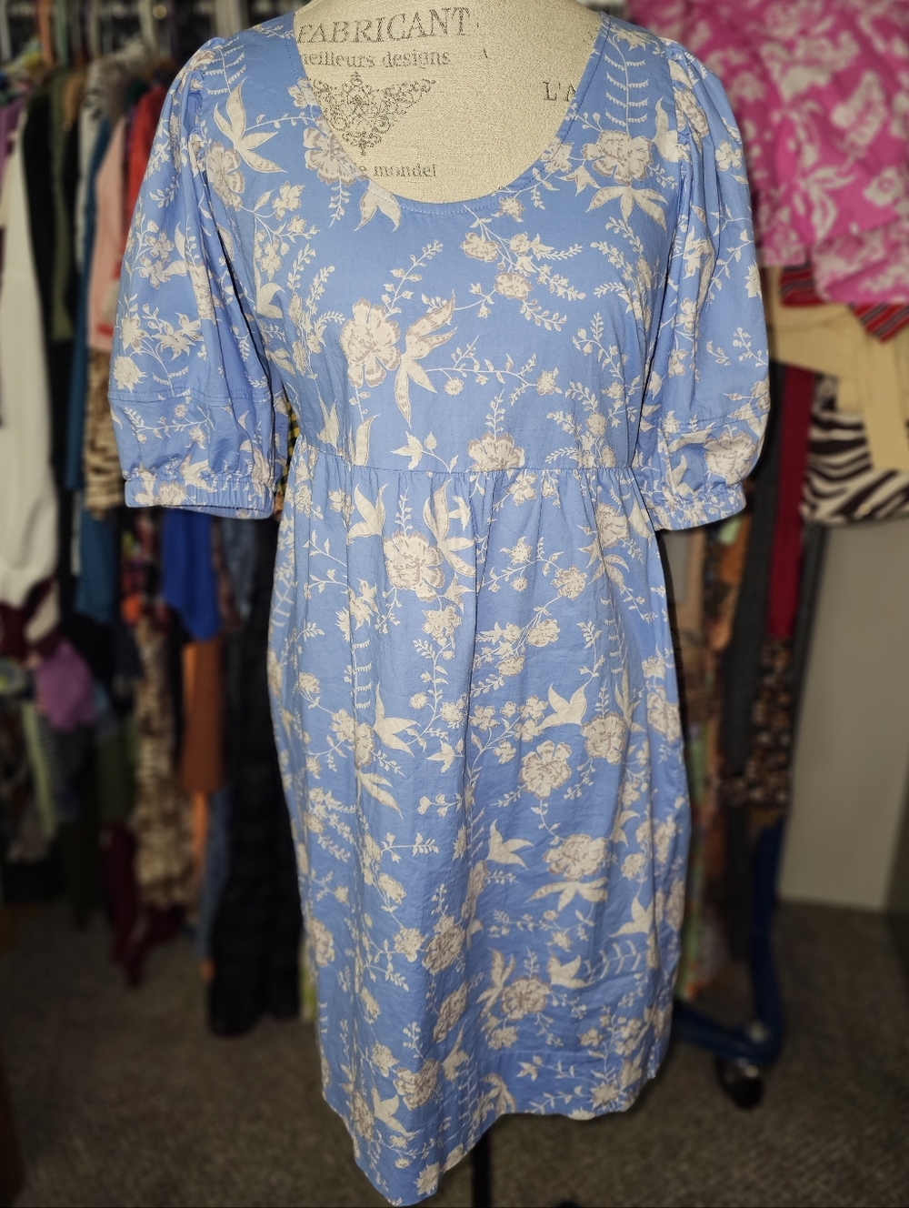 ESQUALO Blue & Cream Floral Mini Dress